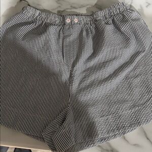 Striped Blue and White Women Shorts